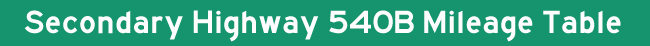 Hwy 540B Mileage Table