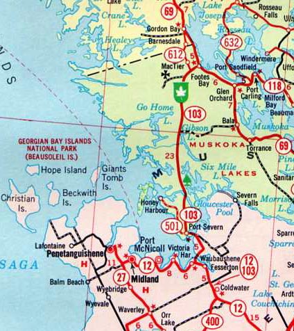 Ontario Road  on Ontario Road Map   Courtesy Of Queen S Printer For Ontario      1965