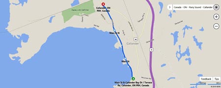 HWY 11B CALLANDER MAP
