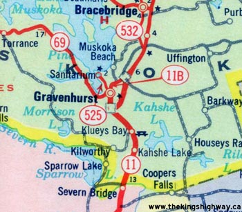 HWY 11B GRAVENHURST MAP