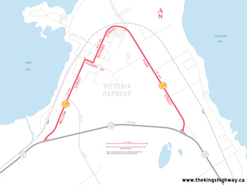 HWY 12B VICTORIA HARBOUR ROUTE MAP