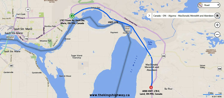 HWY 17B ECHO BAY MAP