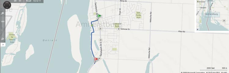 HWY 18B AMHERSTBURG MAP