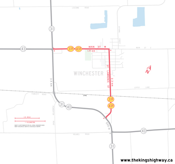 HWY 43B WINCHESTER ROUTE MAP