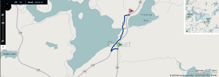 HWY 35B DORSET MAP
