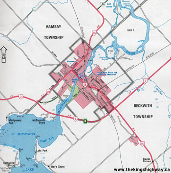 HWY 7B CARLETON PLACE ROUTE MAP - 1984