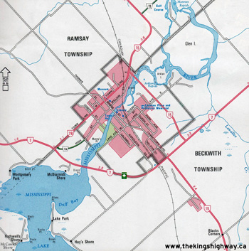 HWY 7B CARLETON PLACE ROUTE MAP - 1997