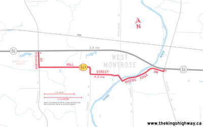 HWY 86B WEST MONTROSE ROUTE MAP