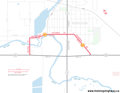 HWY 86B WINGHAM ROUTE MAP