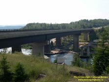 HWY 17 #1061 - © Cameron Bevers: An angled side view of the steel girder bridge over the Nipigon River on Hwy 11 and Hwy 17
