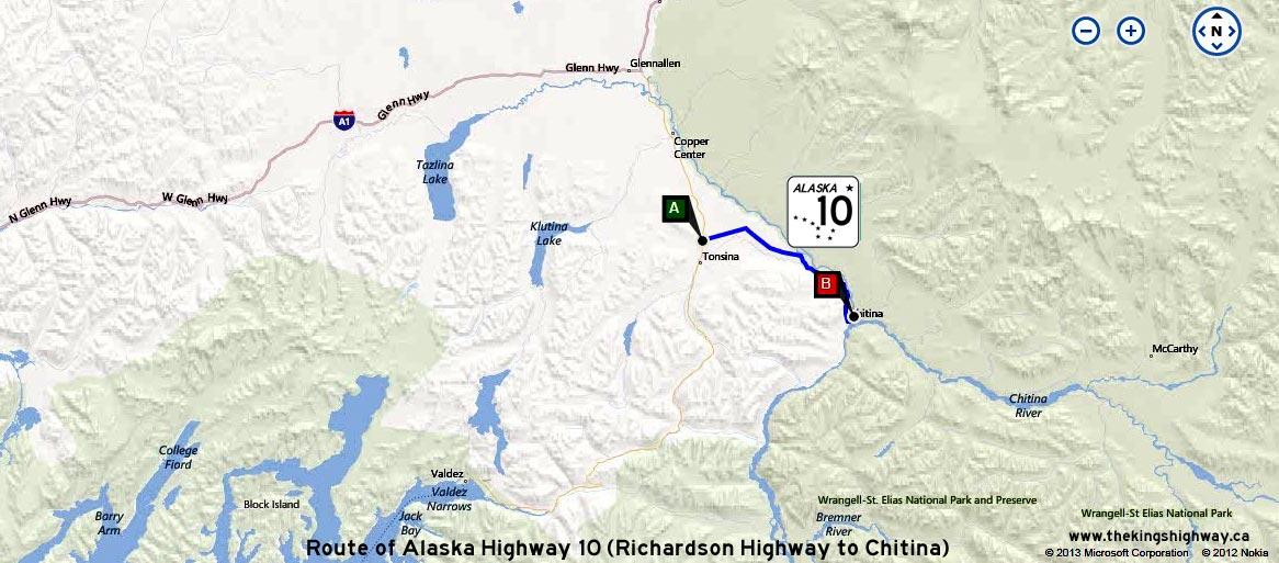 ALASKA HWY 10 ROUTE MAP - © Cameron Bevers