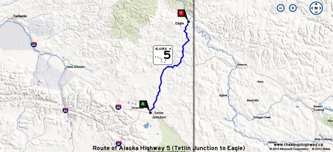ALASKA HWY 5 ROUTE MAP - © Cameron Bevers