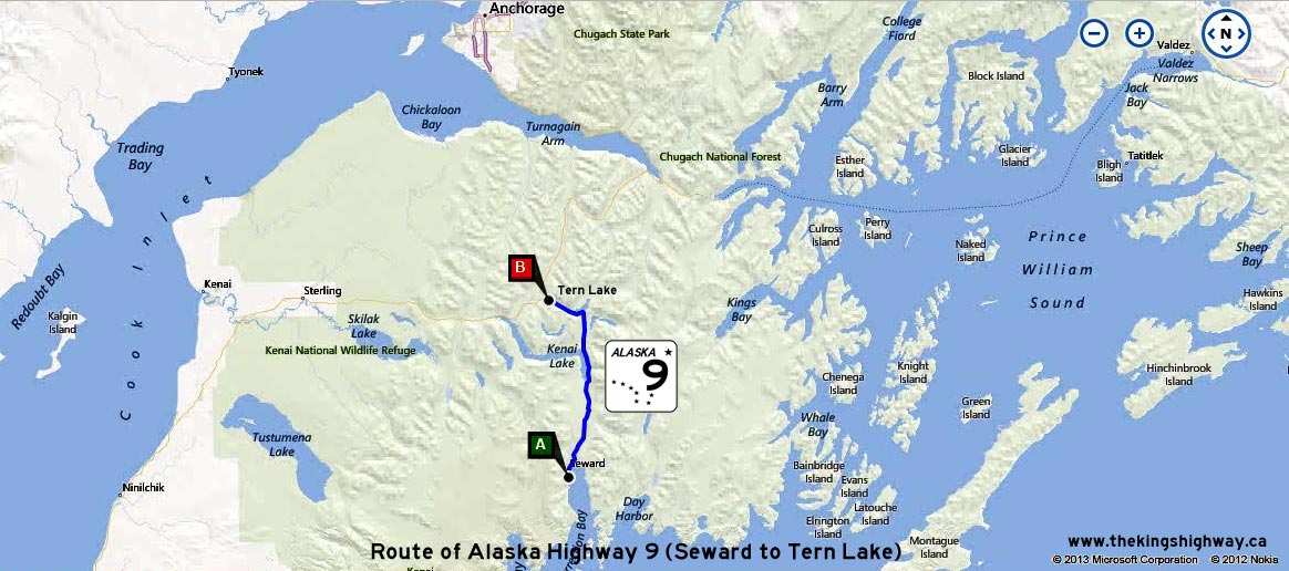 ALASKA HWY 9 ROUTE MAP - © Cameron Bevers